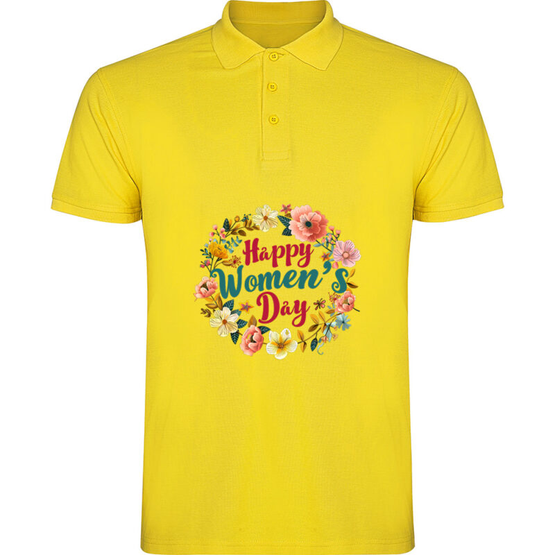 Tricou polo Happy Womens Day (model 6), Galben