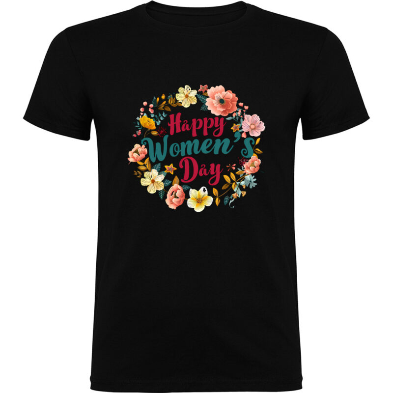 Tricou Happy Womens Day (model 6), Negru