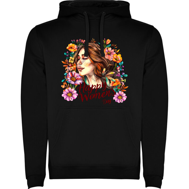 Hanorac Happy Womens Day (model 7), Negru