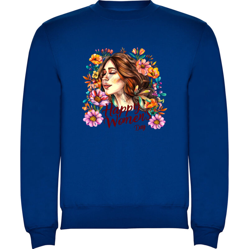 Pulover Happy Womens Day (model 7), Albastru
