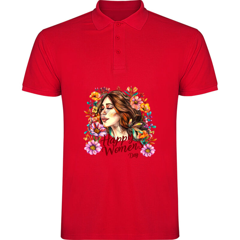 Tricou polo Happy Womens Day (model 7), Roșu