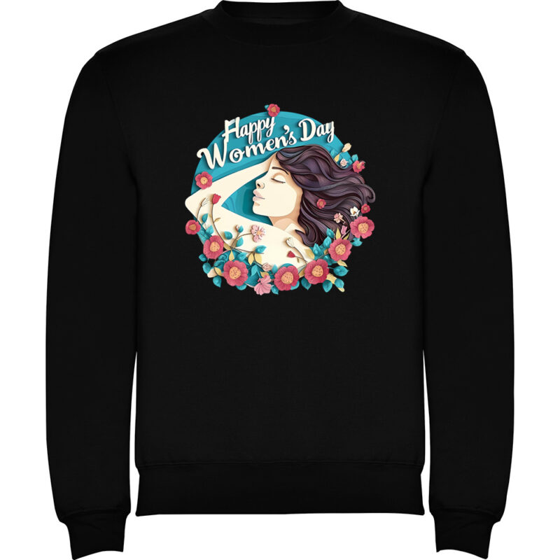 Pulover Happy Womens Day (model 8), Negru