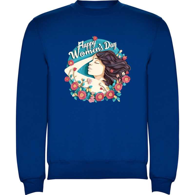 Pulover Happy Womens Day (model 8), Albastru
