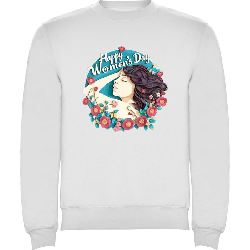 Pulover Happy Womens Day (model 8), Alb