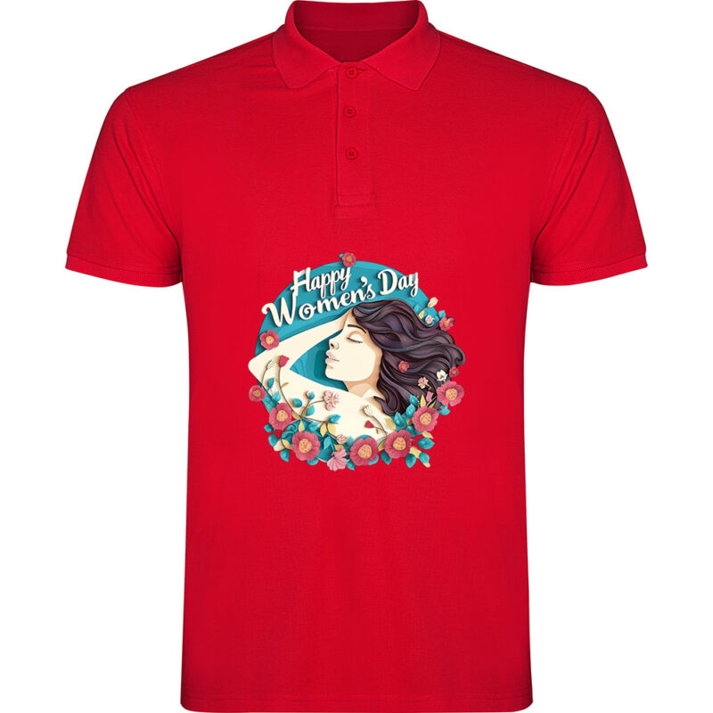 Tricou polo Happy Womens Day (model 8), Roșu