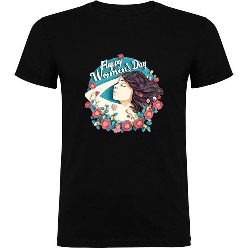 Tricou Happy Womens Day (model 8), Negru
