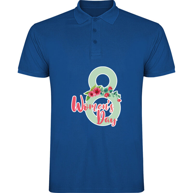Tricou polo Happy Womens Day (model 9), Albastru