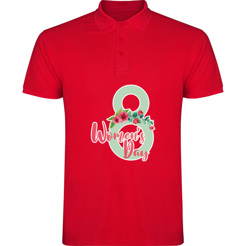 Tricou polo Happy Womens Day (model 9), Roșu