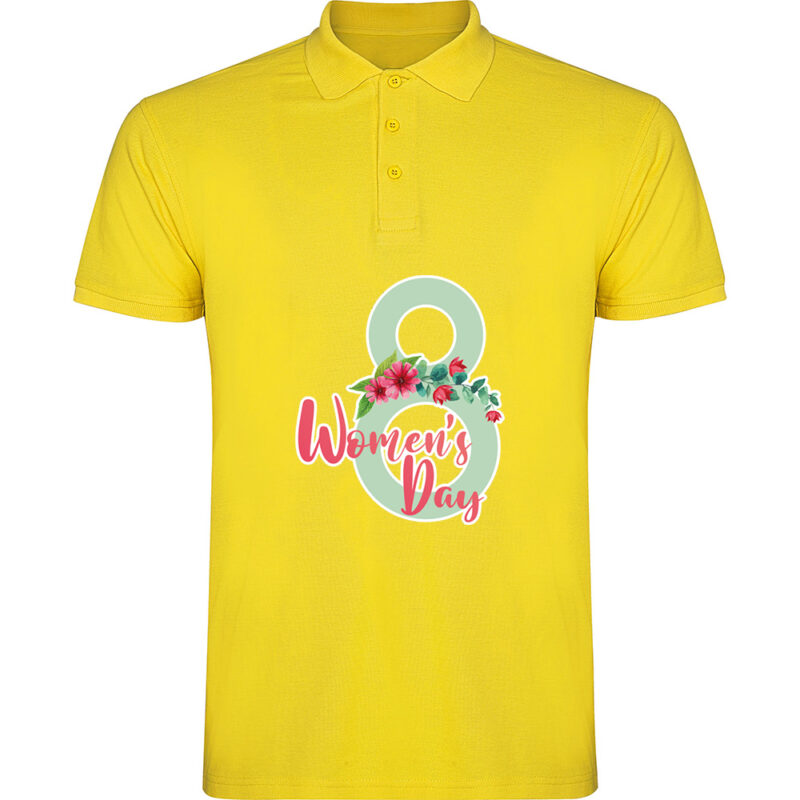 Tricou polo Happy Womens Day (model 9), Galben