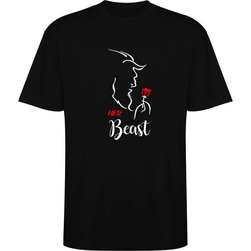 Tricou oversize Her Beast, Negru