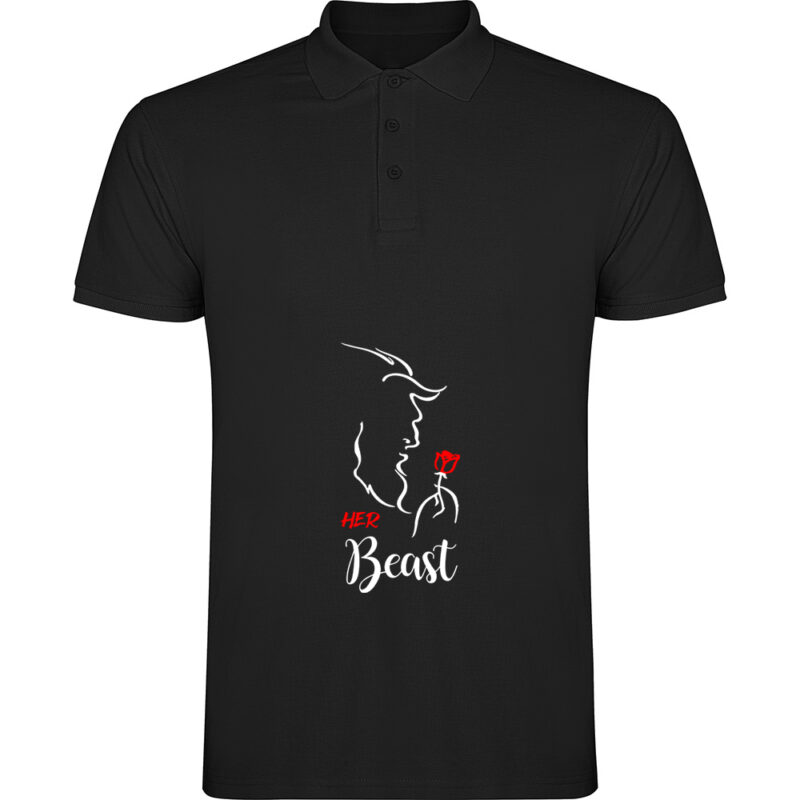 Tricou polo Her Beast, Negru