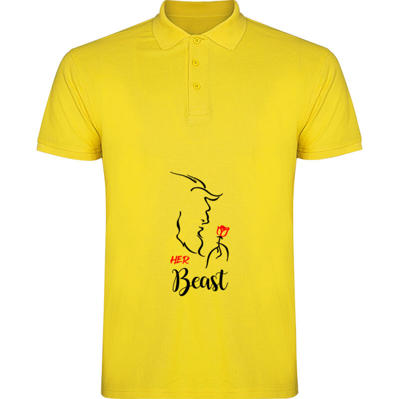 Tricou polo Her Beast, Galben