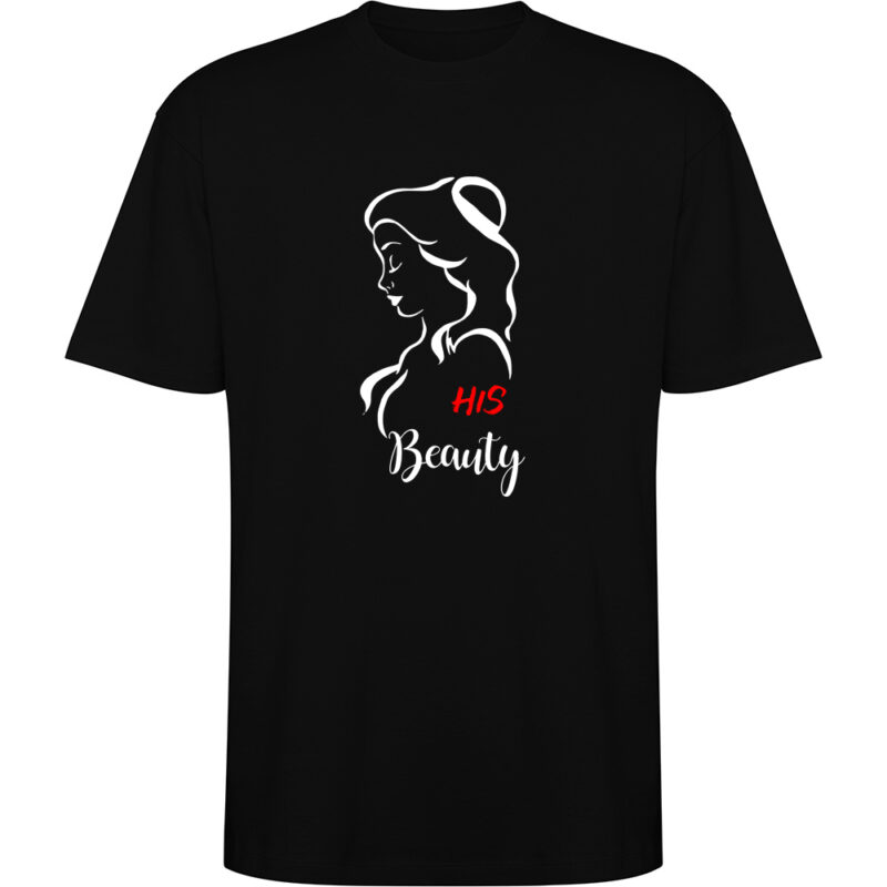 Tricou oversize His Beauty, Negru