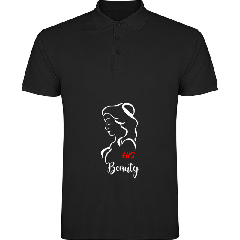 Tricou polo His Beauty, Negru