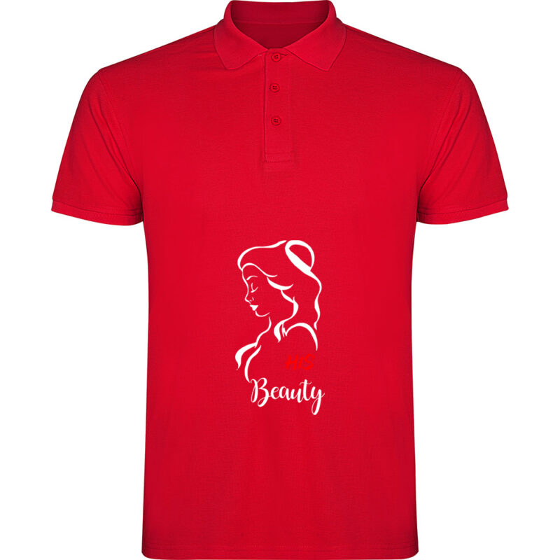Tricou polo His Beauty, Roșu