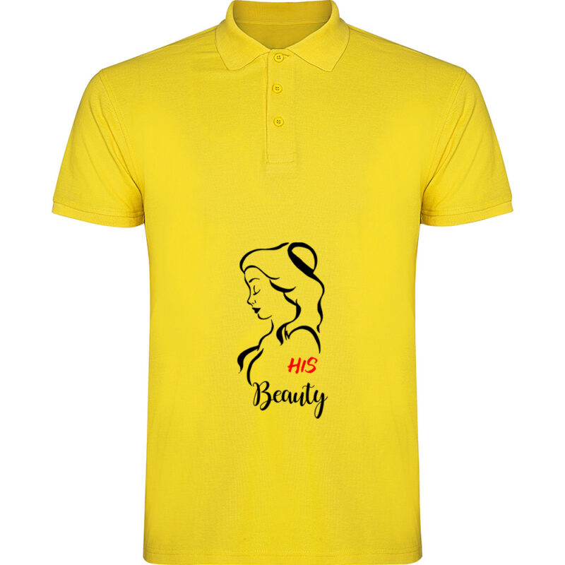 Tricou polo His Beauty, Galben