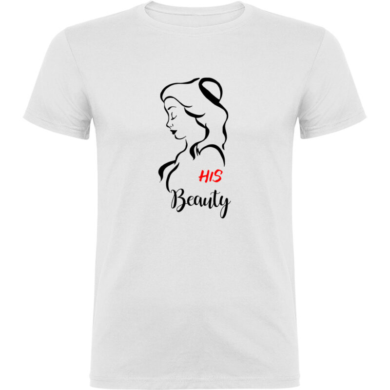 Tricou His Beauty, Alb