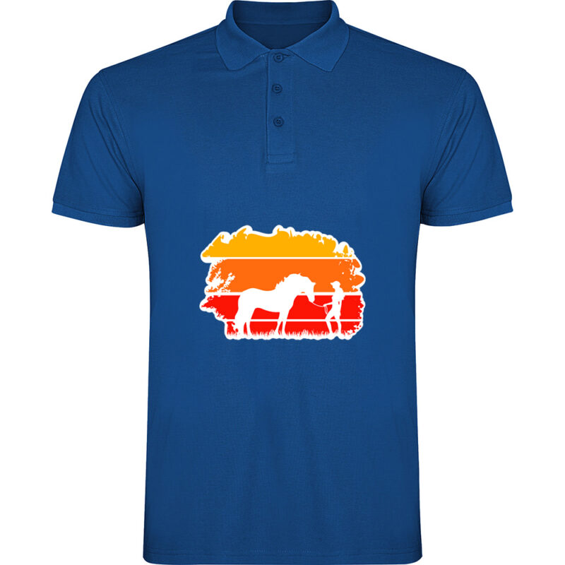 Tricou polo Horse, Albastru