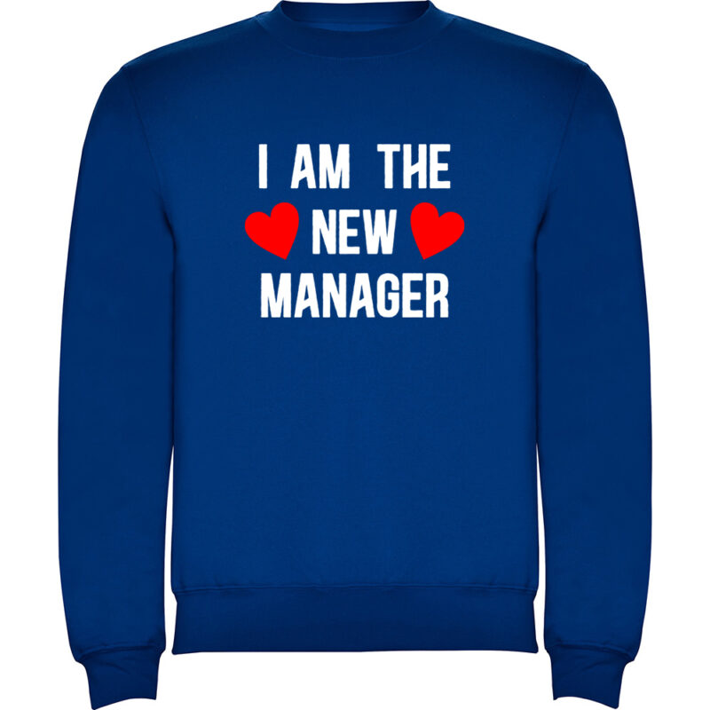 Pulover I am the new manager, Albastru