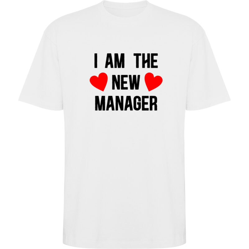 Tricou oversize I am the new manager, Alb