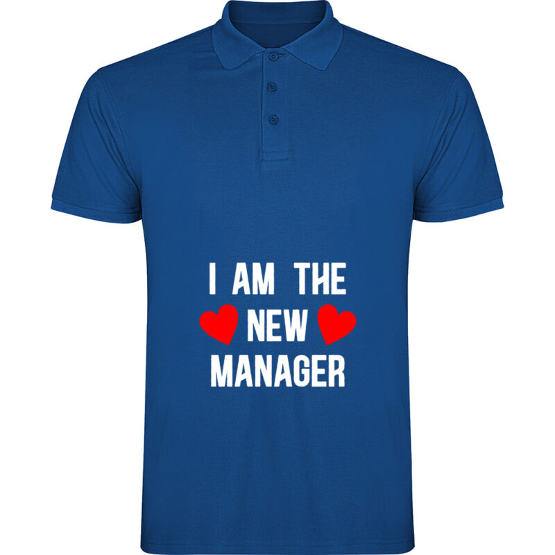 Tricou polo I am the new manager, Albastru