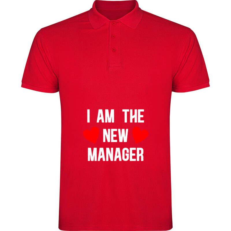 Tricou polo I am the new manager, Roșu