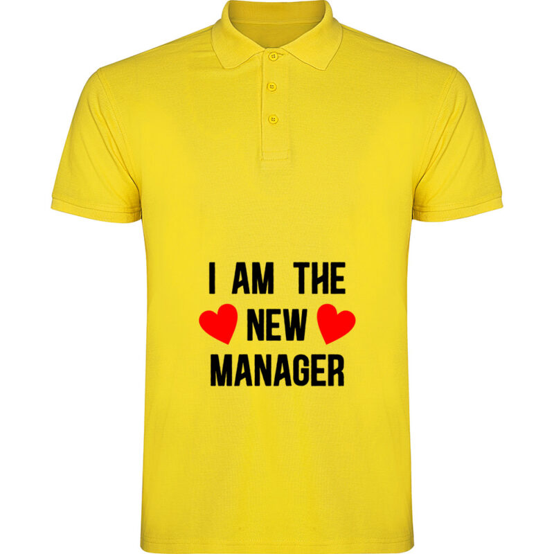 Tricou polo I am the new manager, Galben