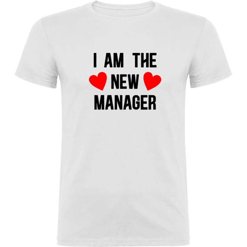 Tricou I am the new manager, Alb