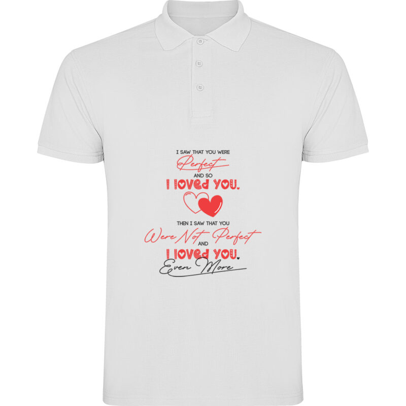 Tricou polo I saw You perfect, Alb