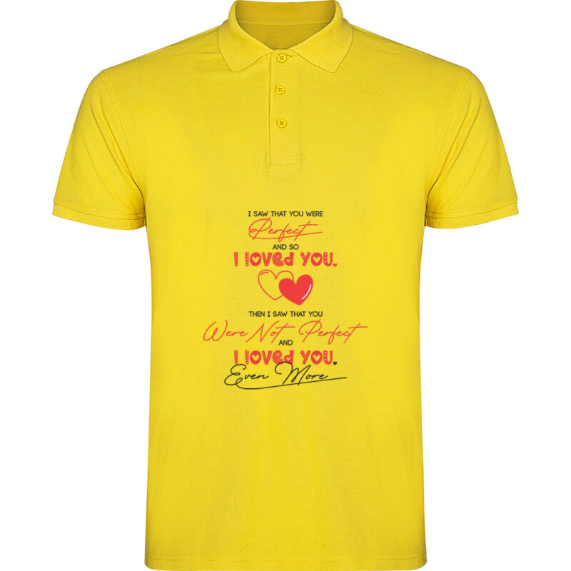 Tricou polo I saw You perfect, Galben