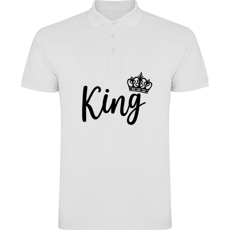 Tricou polo King, Alb