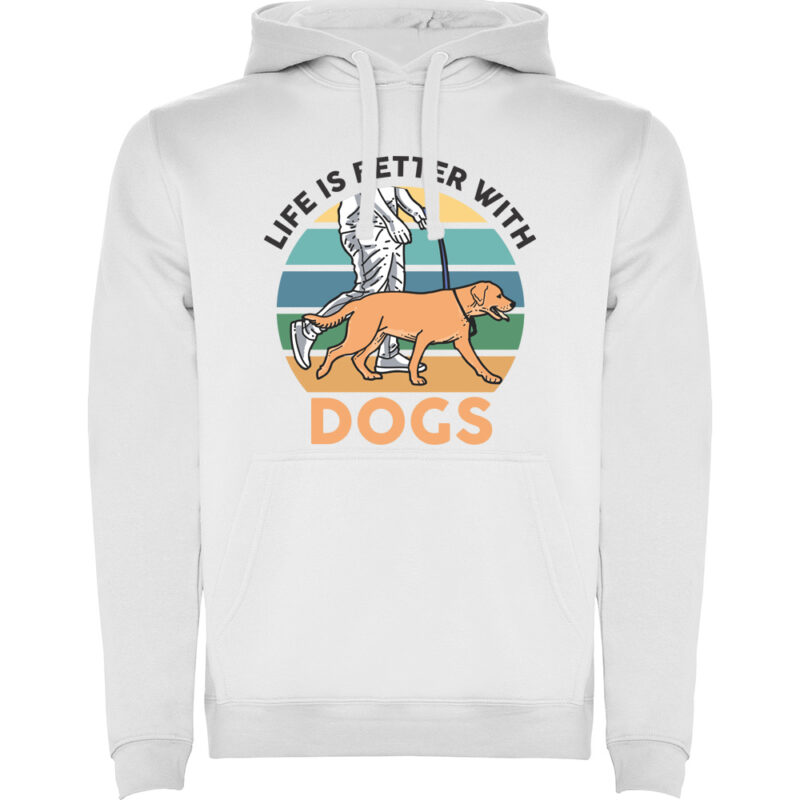 Hanorac Life is better with dogs, Alb
