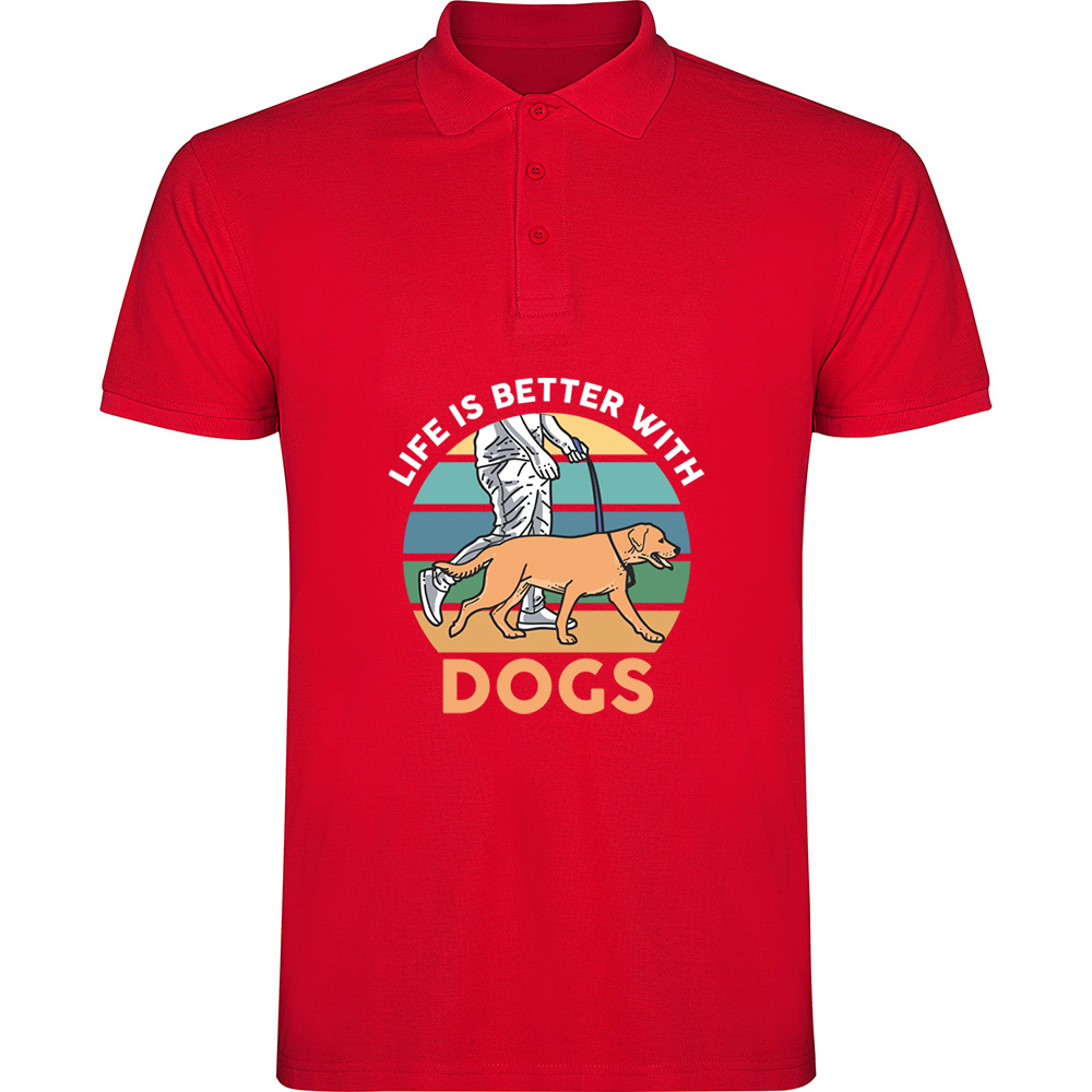 LIFEISBETTERWITHDOGS.TP_.RED_.jpg Tricou polo Life is better with dogs, Roșu - imagine 1