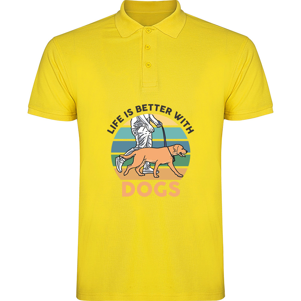 LIFEISBETTERWITHDOGS.TP_.YEL_.jpg Tricou polo Life is better with dogs, Galben - imagine 1