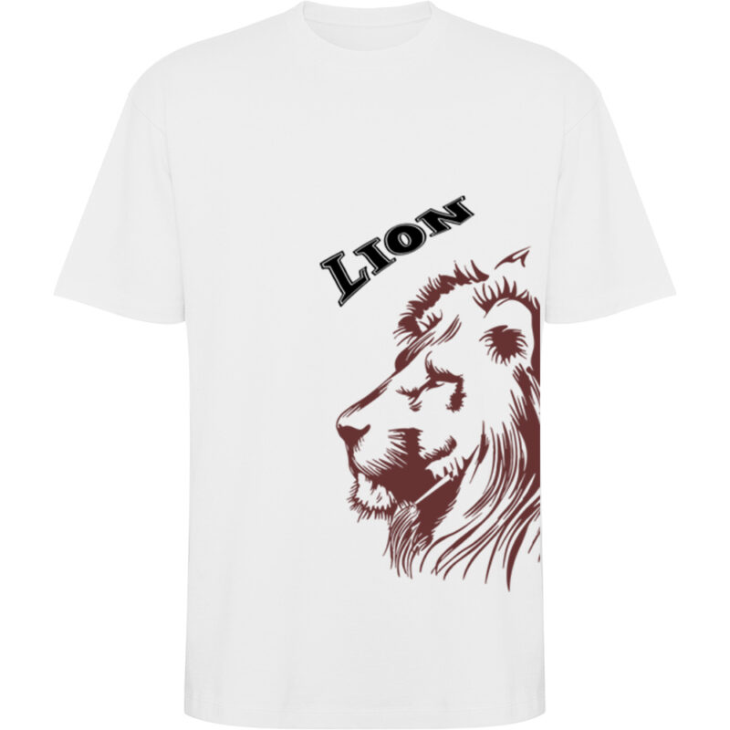 Tricou oversize Lion, Alb
