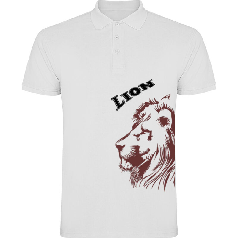 Tricou polo Lion, Alb