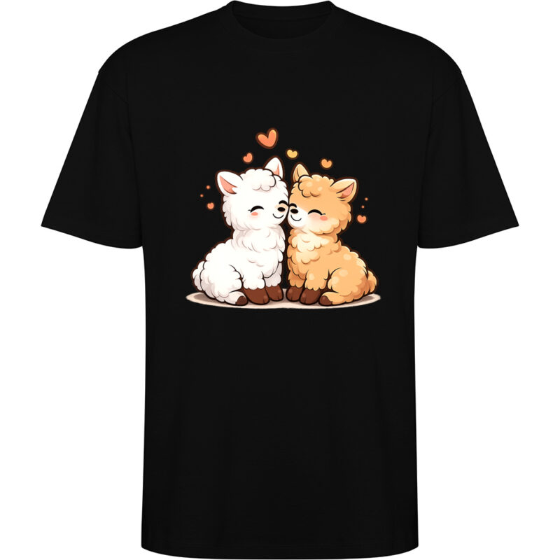 Tricou oversize Love (Alpaca), Negru