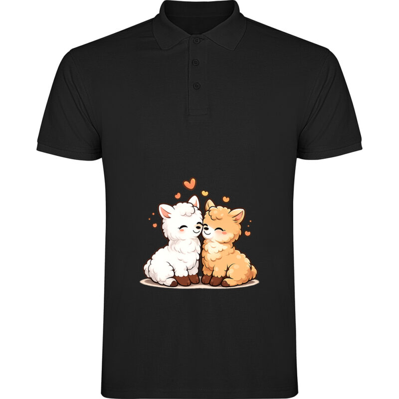 Tricou polo Love (Alpaca), Negru