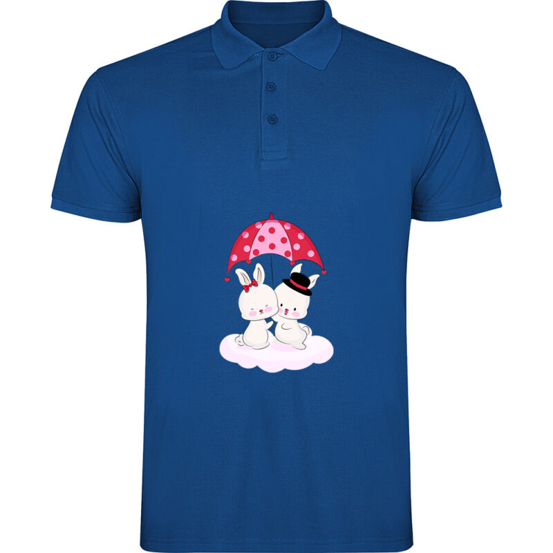 Tricou polo Love (Bunnies), Albastru