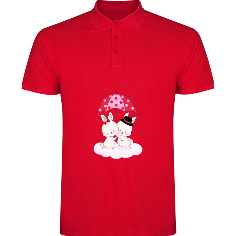 Tricou polo Love (Bunnies), Roșu