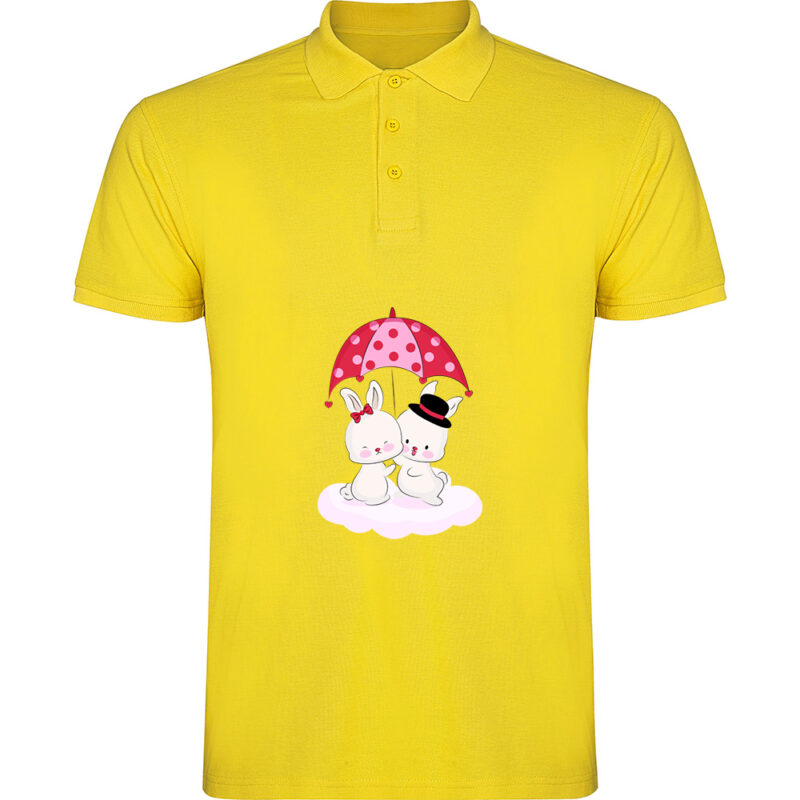Tricou polo Love (Bunnies), Galben