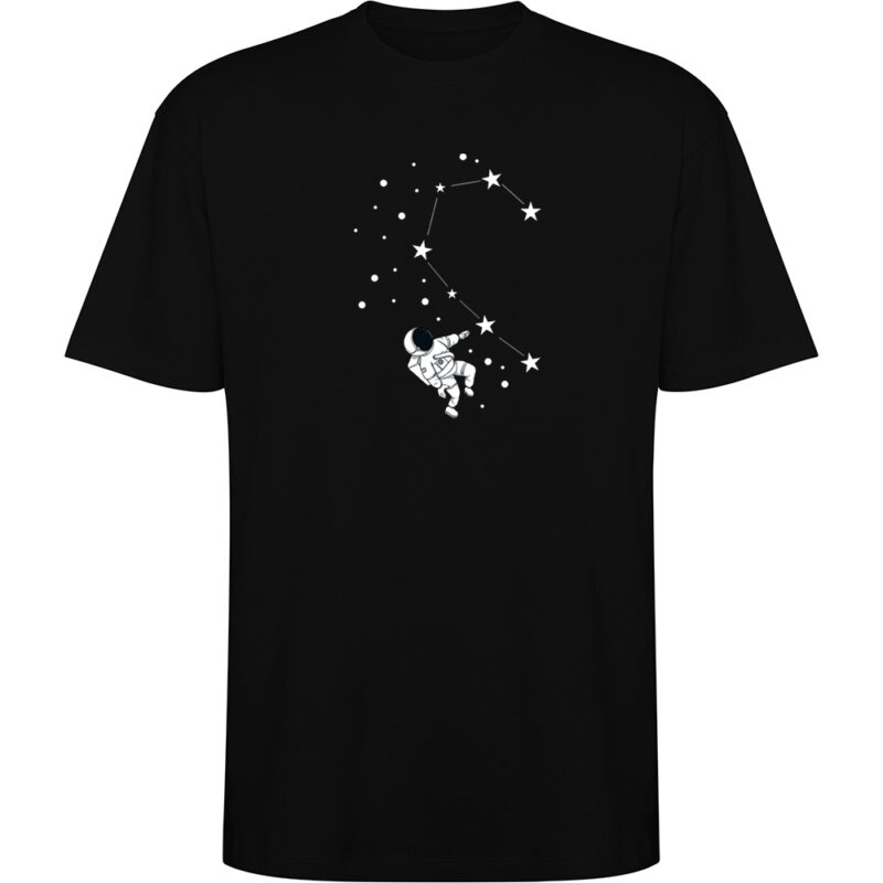 Tricou oversize Love Constelation - Ea, Negru
