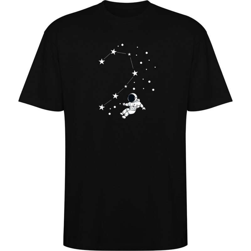 Tricou oversize Love Constelation - El, Negru