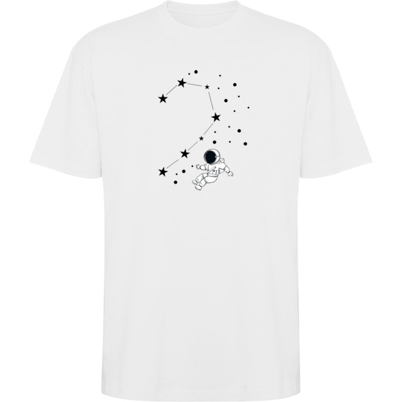 Tricou oversize Love Constelation - El, Alb