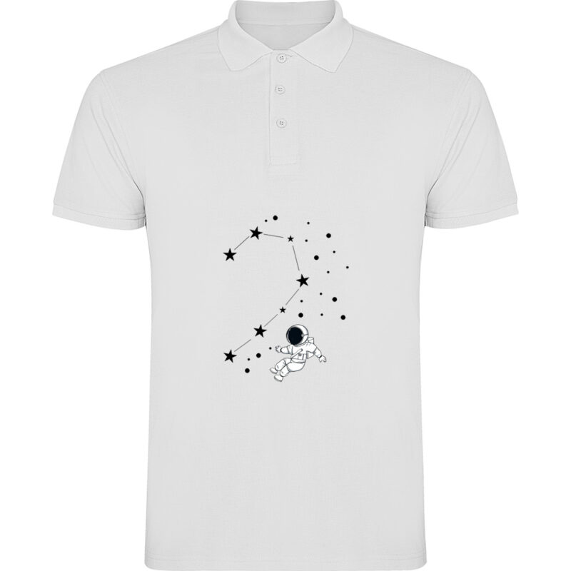 Tricou polo Love Constelation - El, Alb