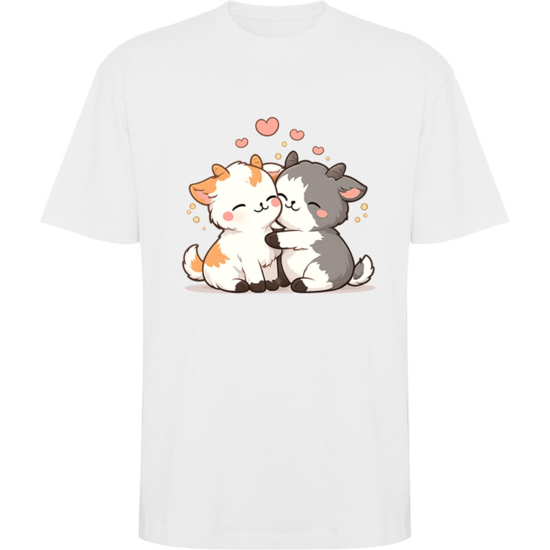 Tricou oversize Love (Goats), Alb