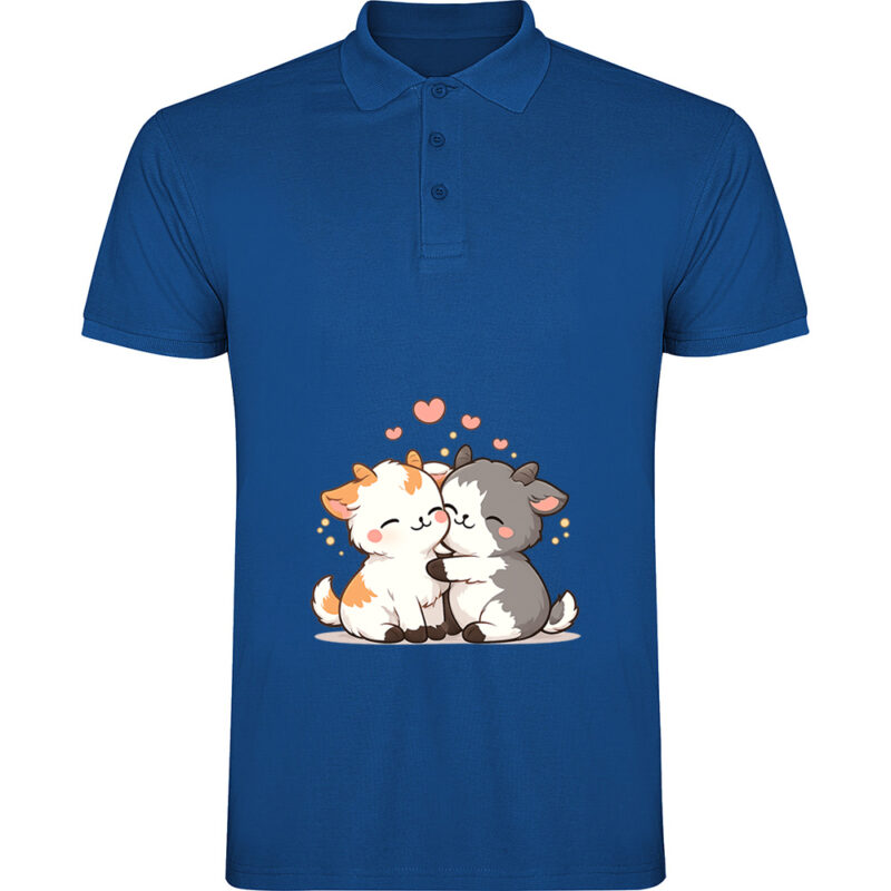 Tricou polo Love (Goats), Albastru