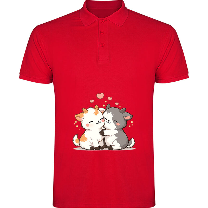 Tricou polo Love (Goats), Roșu