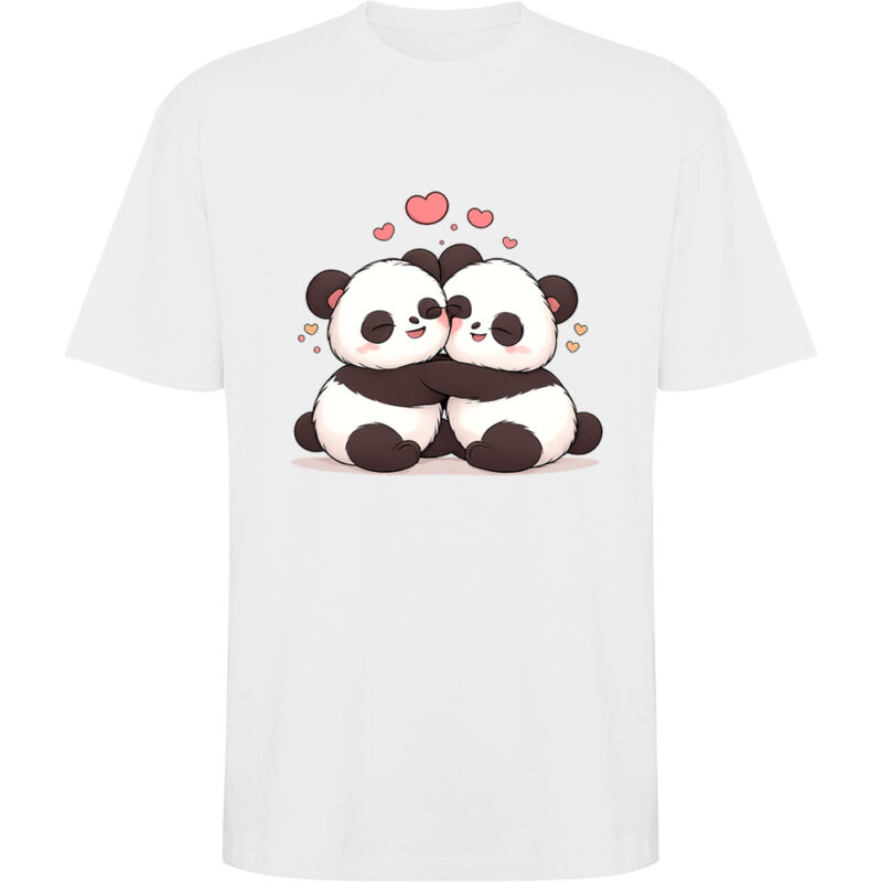 Tricou oversize Love (Panda), Alb