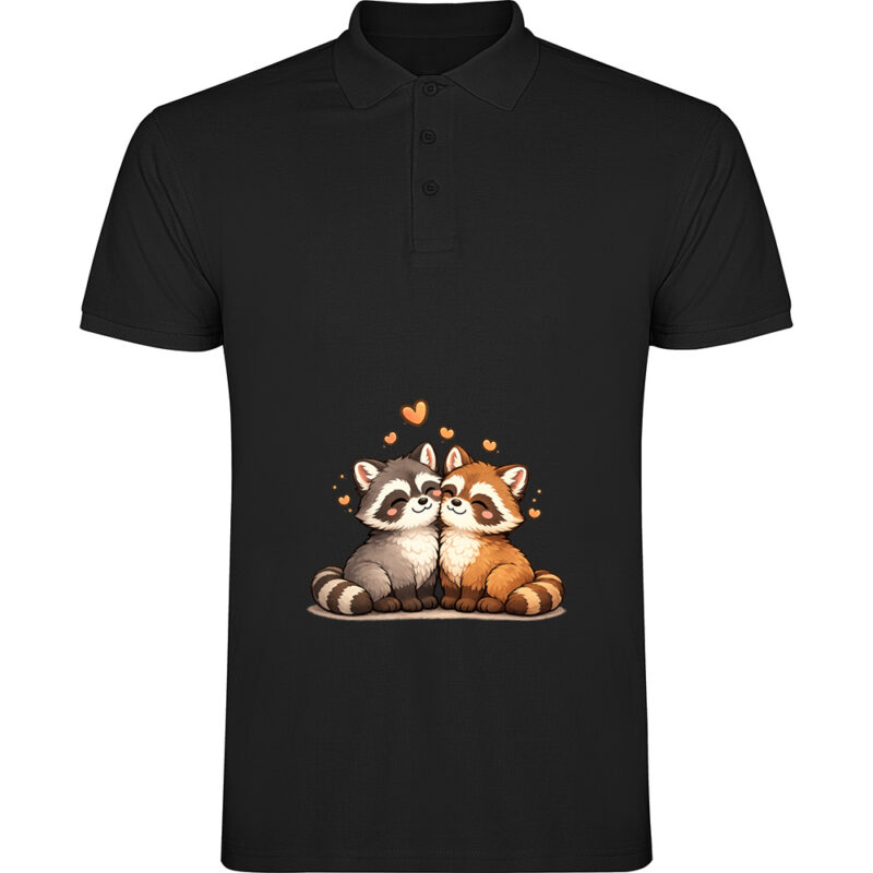Tricou polo Love (Ratoni), Negru